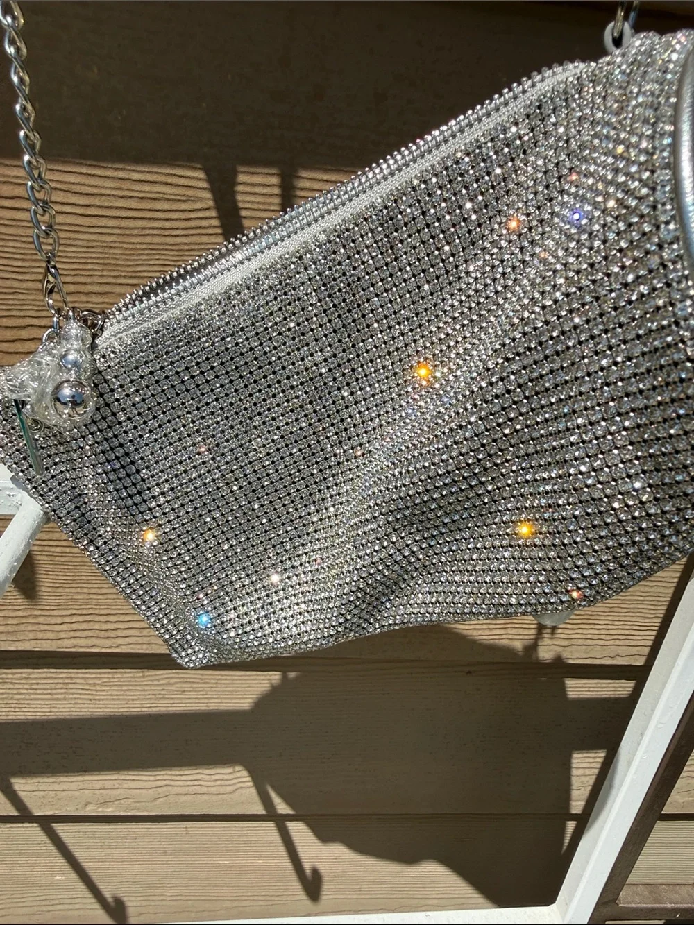 Cult Gaia NEW Silver Rhinestone Chain Shoulder Bag the sparkle ✨ ❤️‼️